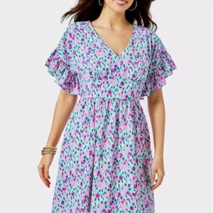 Lilly Pulitzer M Hottie Dottie Tiered sleeve dress